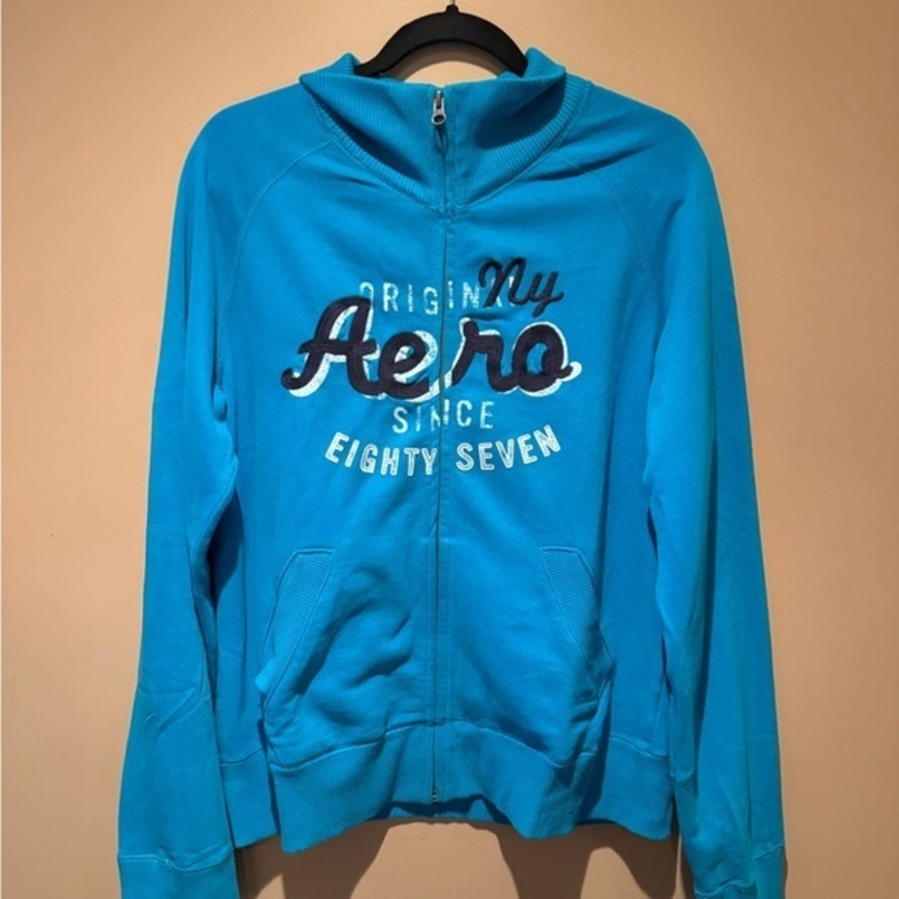 Aeropostale Blue Zip-Up Hoodie